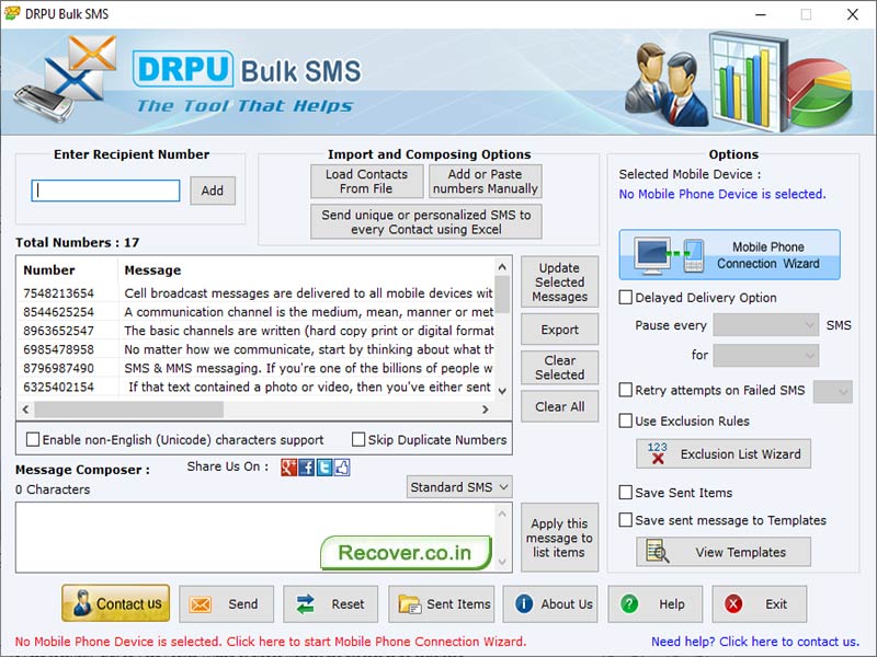 Screenshot of Group Messaging Software