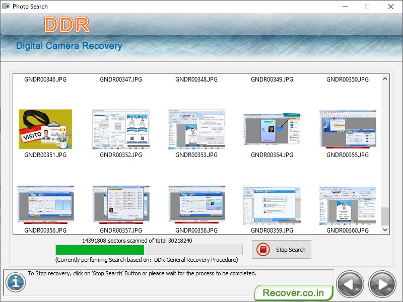 Screenshot of Digicam Picture Recovery Software