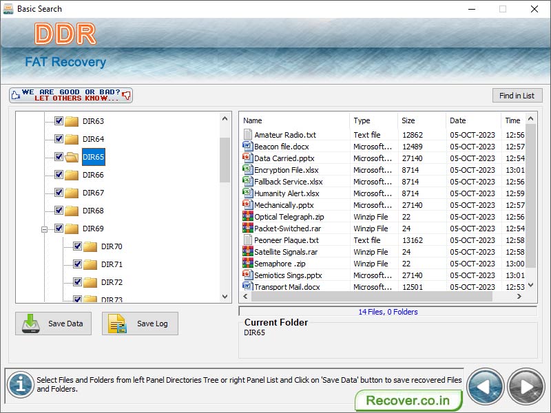 Screenshot of FAT Volume Data Recovery