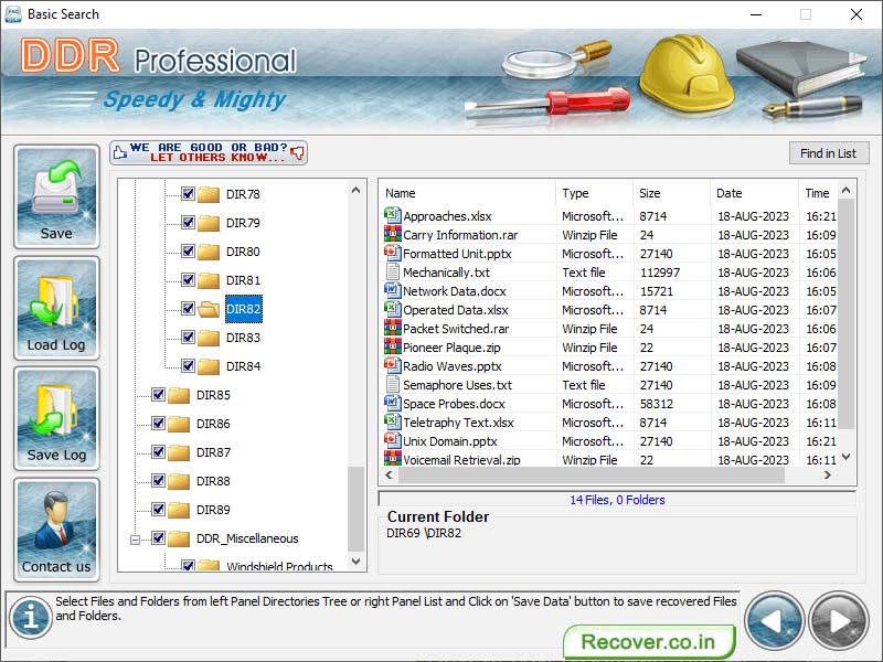 Screenshot of Windows Data Files Undelete